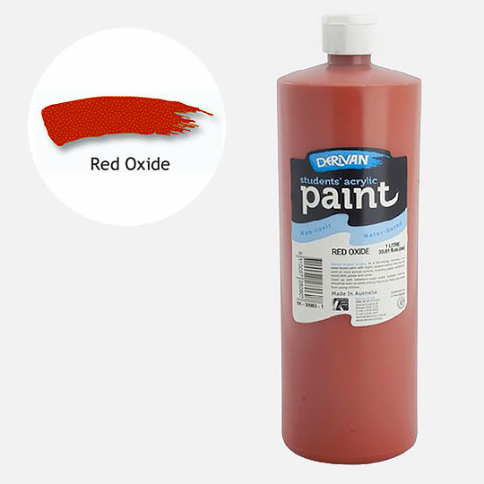 DERIVAN Students' Acrylic Paint 1000ml Red Oxide (Burnt Sienna)