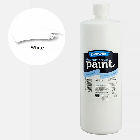 DERIVAN Students' Acrylic Paint 1000ml White (Titanium White)
