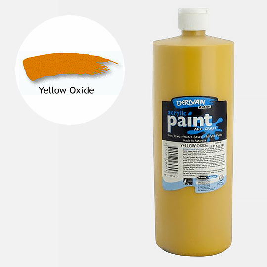 DERIVAN Students' Acrylic Paint 1000ml Yellow Oxide (Yellow Ochre)