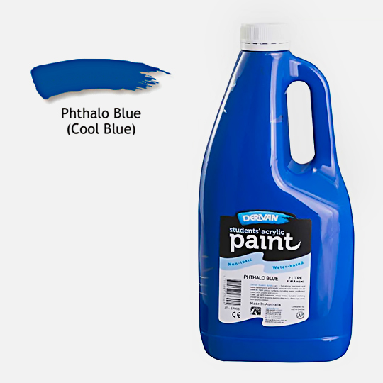 DERIVAN Students' Acrylic Paint 2000ml Phthalo Blue (Cool)