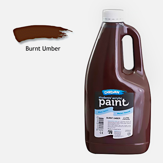 DERIVAN Students' Acrylic Paint 2000ml Burnt Umber