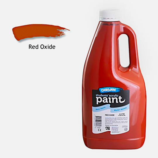 DERIVAN Students' Acrylic Paint 2000ml Red Oxide (Burnt Sienna)