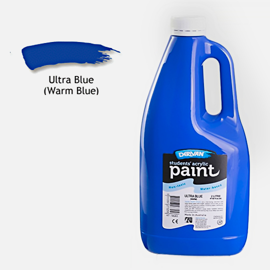 DERIVAN Students' Acrylic Paint 2000ml Ultramarine Blue (Warm)