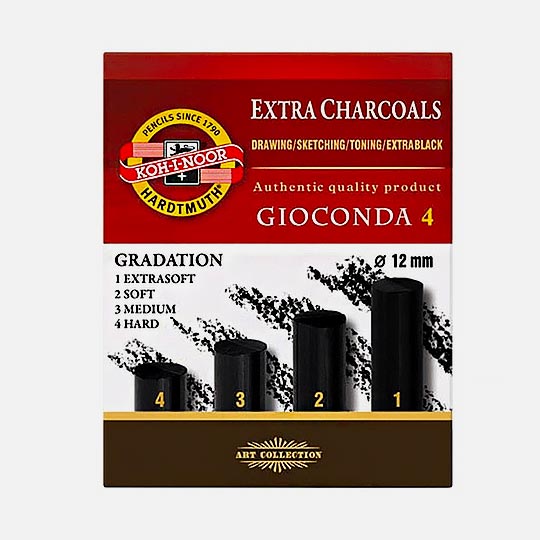 KOH-I-NOOR Gioconda Extra Charcoal Gradation Set x 4