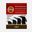 KOH-I-NOOR Gioconda Extra Charcoal Gradation Set x 4