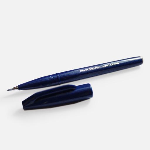 PENTEL Fude Touch Brush Pen Blue Black
