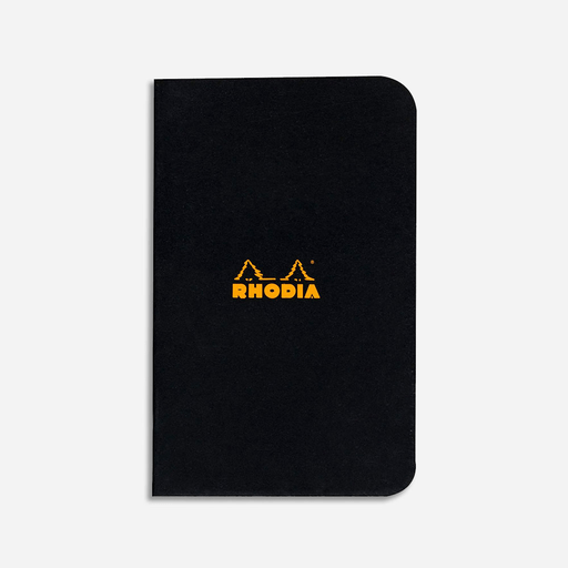 RHODIA Classic Stapled Grid Notebook 80gsm A7 x 24 Black
