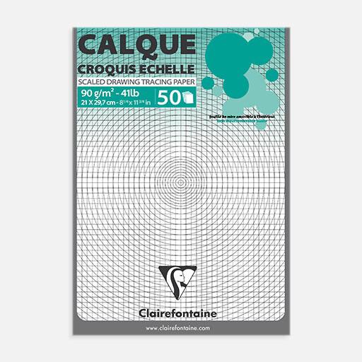 CLAIREFONTAINE Scaled Drawing Tracing Paper 90gsm A4 x 50