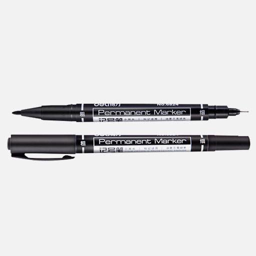 DELI Permanent Marker Twin Tip Black