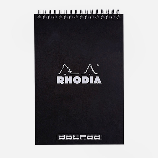RHODIA Classic Dot Spiral Notepad 90gsm A5 x 80 Black