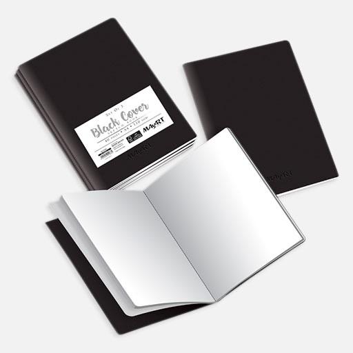 MAYART Black Cover Sketchbook 110gsm A4 x 25 (3-Pack)