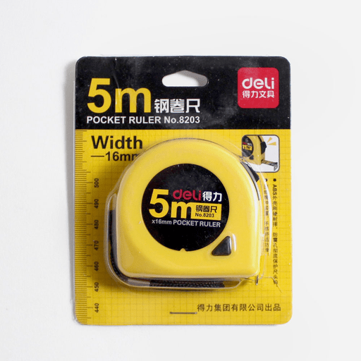 DELI Pocket Ruler Tape Measure 16mm x 5m