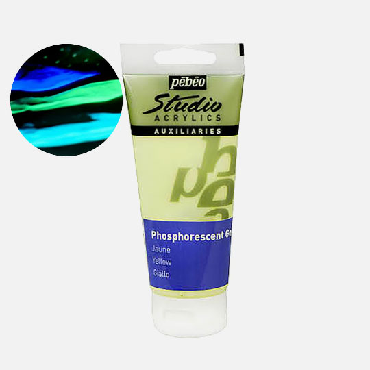 PEBEO Studio Acrylic Phosphorescent 100ml Glow In The Dark Yellow