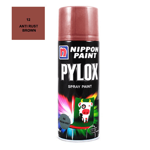 NIPPON Pylox Spray Paint 400ml 12 Anti-Rust Brown