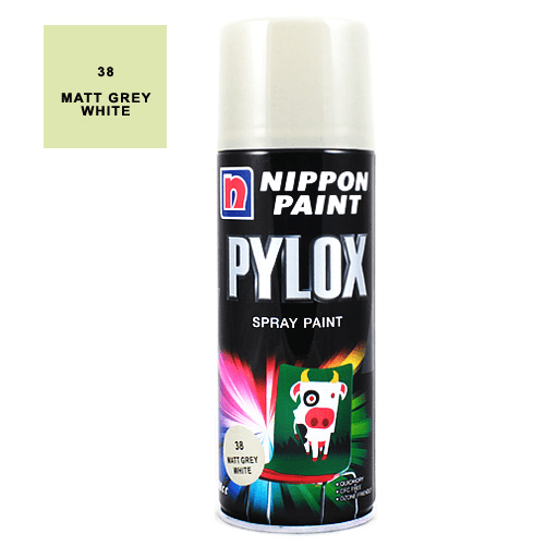 NIPPON Pylox Spray Paint 400ml 38 Matt Grey White