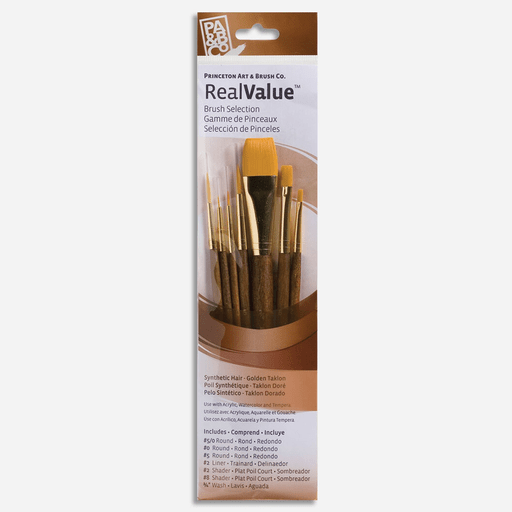 PRINCETON 9141 Real Value Golden Taklon Brush Set x 7