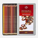 KOH-I-NOOR Polycolor Color Pencil Brown Tones Set x 12