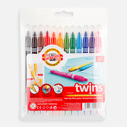 KOH-I-NOOR Twins Fibre Pen Set x 12