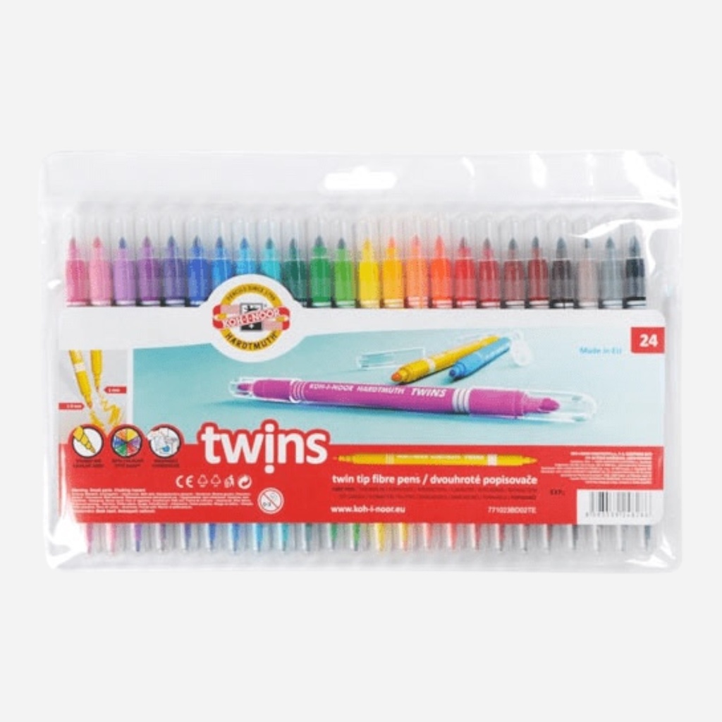 KOH-I-NOOR Twins Fibre Pen Set x 24