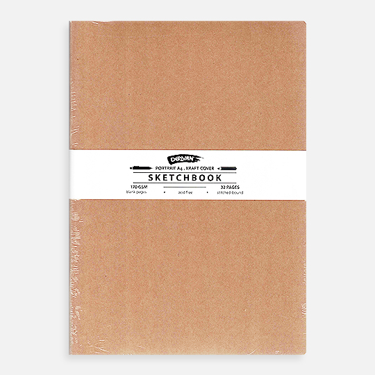 DERIVAN Kraft Cover Sketchbook 170gsm A4 x 16 x 3