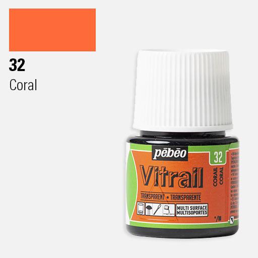 PEBEO Vitrail Glass Paint 45ml Coral