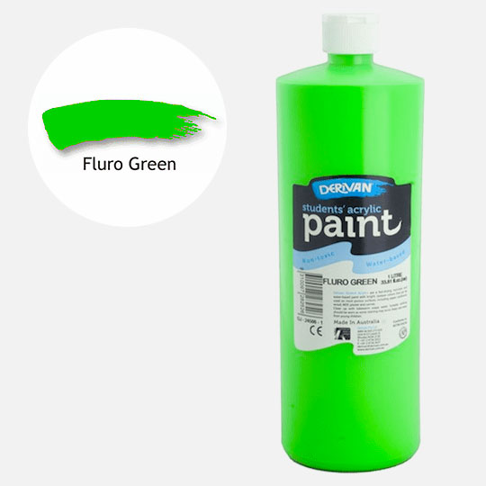 DERIVAN Students' Acrylic Paint 1000ml Fluorescent Green