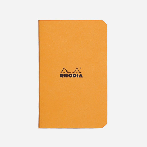 RHODIA Classic Stapled Notebook 80gsm Grid A7 x 24 Orange