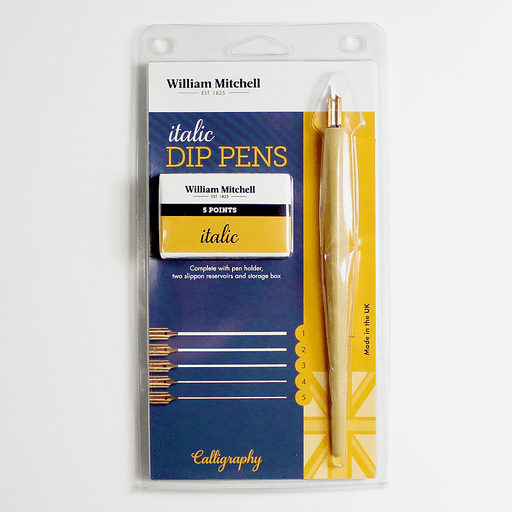 WILLIAM MITCHELL Italic Dip Pen Set x 6