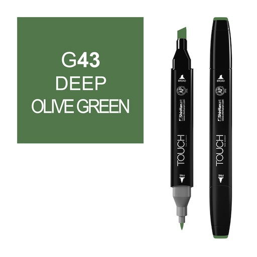 SHINHAN Touch Twin Marker G43 Deep Olive Green