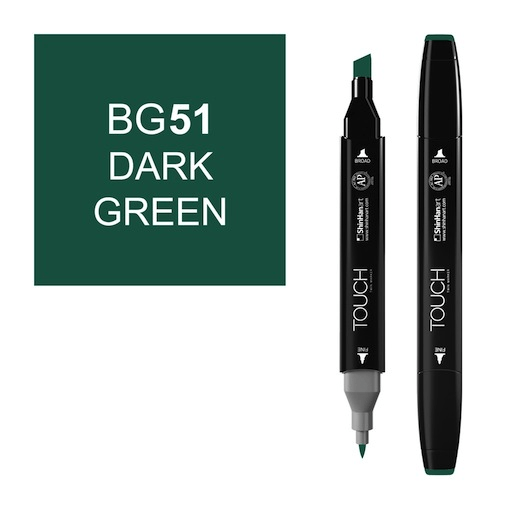 SHINHAN Touch Twin Marker BG51 Dark Green