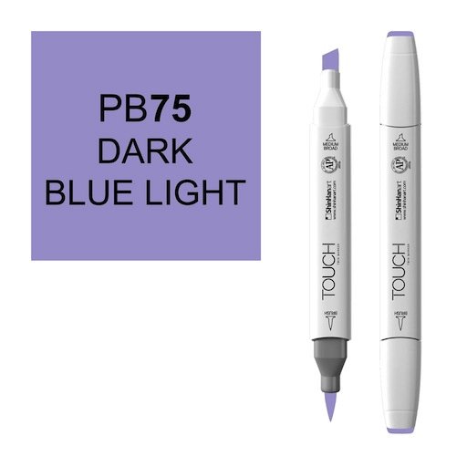 SHINHAN Touch Brush Twin Marker PB75 Dark Blue Light