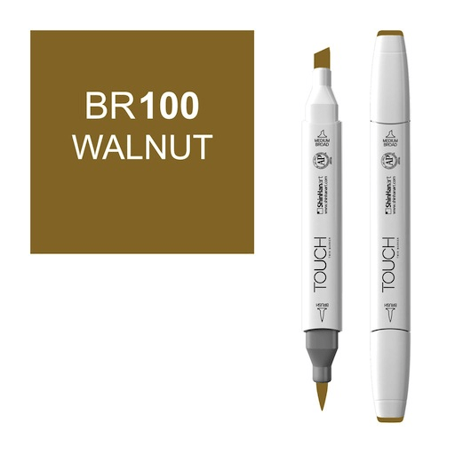 SHINHAN Touch Brush Twin Marker BR100 Walnut
