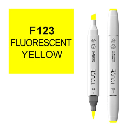 SHINHAN Touch Brush Twin Marker F123 Fluorescent Yellow