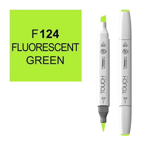 SHINHAN Touch Brush Twin Marker F124 Fluorescent Green