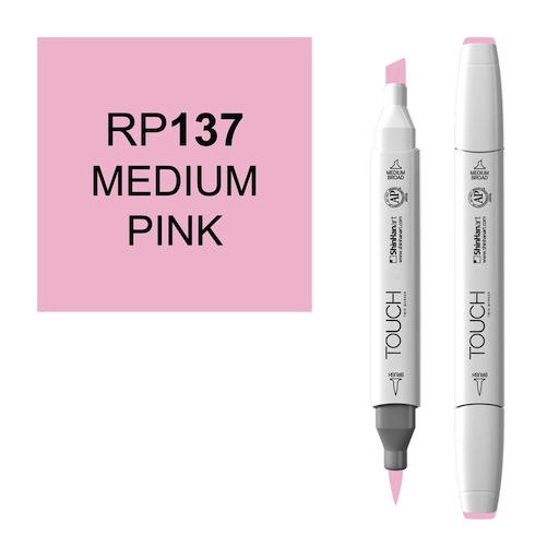 SHINHAN Touch Brush Twin Marker RP137 Medium Pink