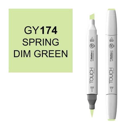 SHINHAN Touch Brush Twin Marker GY174 Spring Dim Green