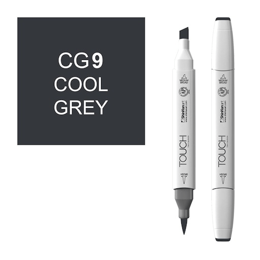 SHINHAN Touch Brush Twin Marker CG9 Cool Grey 9
