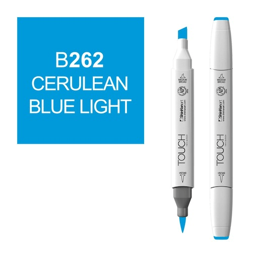 SHINHAN Touch Brush Twin Marker B262 Cerulean Blue Light