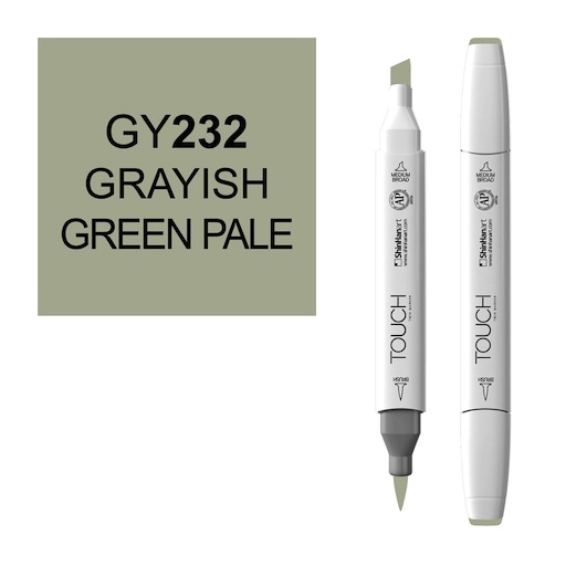 SHINHAN Touch Brush Twin Marker GY232 Greyish Green Pale