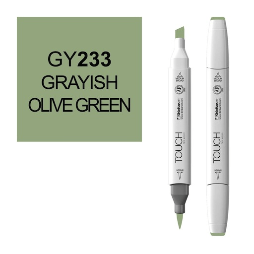 SHINHAN Touch Brush Twin Marker GY233 Greyish Olive Green