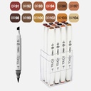 SHINHAN Touch Brush Twin Marker Wood Color Set x 12