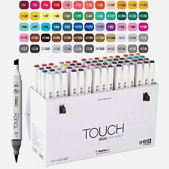 SHINHAN Touch Brush Twin Marker Set B x 60
