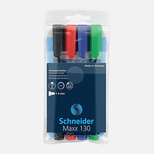 SCHNEIDER Maxx 130 Permanent Marker Bullet Tip Set x 4