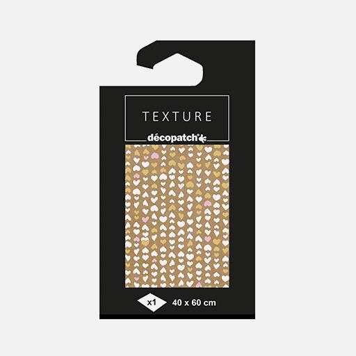 DECOPATCH Texture Paper 40cm x 60cm Foil Hearts