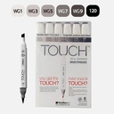 SHINHAN Touch Brush Twin Marker Warm Grey Set x 6