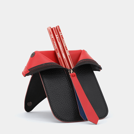 VIARCO Leather Jacket Pen Case Black