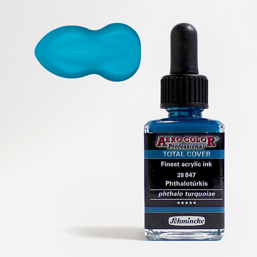 SCHMINCKE Aero Color Acrylic Ink 28ml Phthalo Turquoise (Opaque)