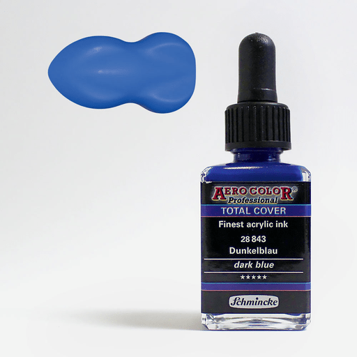SCHMINCKE Aero Color Acrylic Ink 28ml Dark Blue (Opaque)