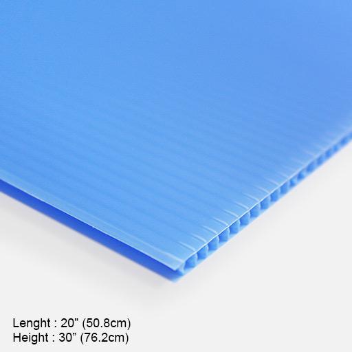 OVJ Plastic Corrugated Board 3mm x 50cm x 75cm Light Blue