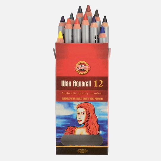 KOH-I-NOOR Wax Aquarell Water-Soluble Color Pencil Set x 12